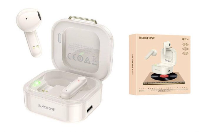 Наушники вакуумные беспроводные BOROFONE BW16 True wireless BT headset Bluetooth (белый)