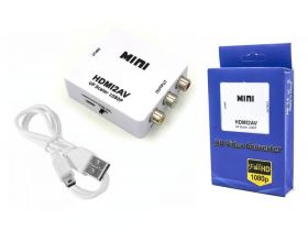 Конвертер переходник HDMI - RCA (мама - мама) белый