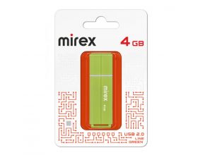 Флешка USB 2.0 Mirex LINE GREEN 4GB (ecopack)