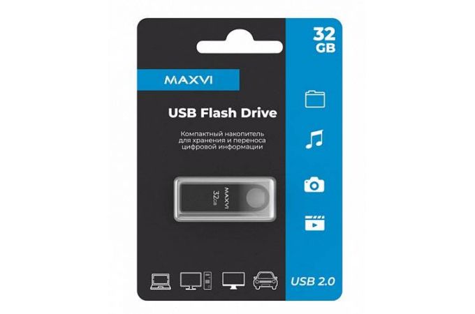 Флешка USB 2.0 Maxvi MK Dark grey 32Gb