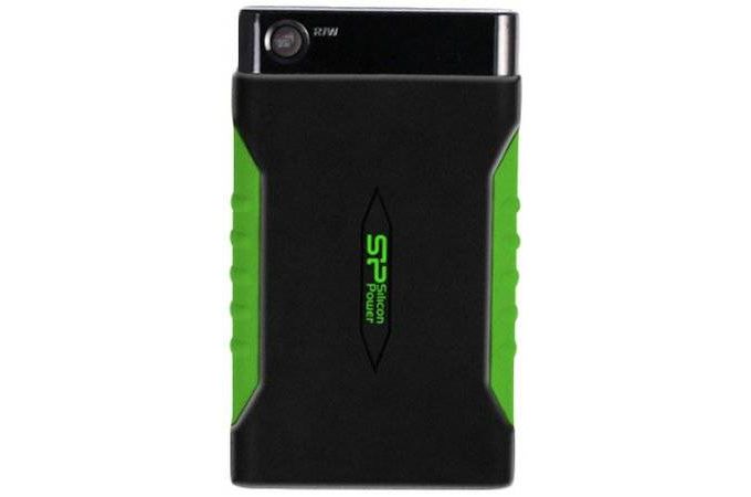 Жесткий диск 2,5" Silicon Power 1Tb A15 Armor Black/Green  USB 3.0 / SP010TBPHDA15S3K