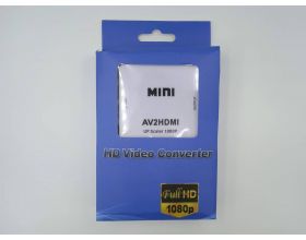 Конвертер переходник RCA --> HDMI (белый) (УЦЕНКА! МЯТАЯ УПАКОВКА)