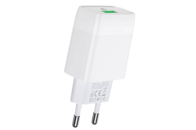 Сетевое зарядное устройство USB USB HOCO C72Q Glorious single port QC3.0 (белый)