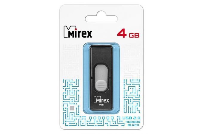Флешка USB 2.0 Mirex HARBOR BLACK 4GB (ecopack)