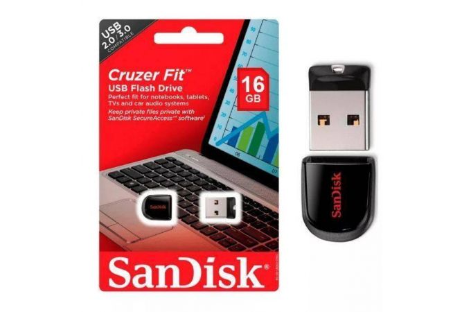 Флешка USB 2.0 SanDisk Cruzer Fit Flash Drive 16GB SDCZ33-016G-G35