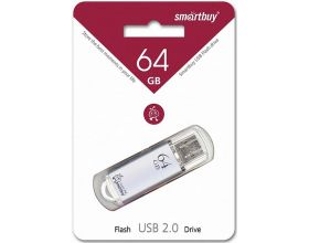 Флешка USB 2.0 SmartBuy V-Cut Silver 64Gb