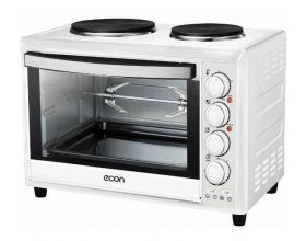 Электрическая печь ECON ECO-GP3821MO белый 1800Вт, 38л, 2 конф. таймер до 60 мин, вертел