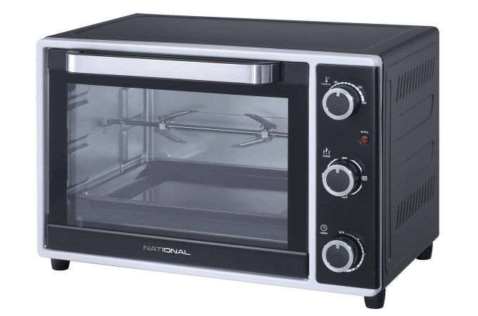 Электрическая печь NATIONAL NK-MO385 черный 2000Вт, 40л, 4 реж.,тайм. до 60 мин, гриль, вертел