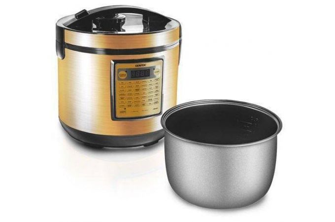 Мультиварка CENTEK CT-1495 Ceramic черная/золотая  900 Вт, 5 л, 42 программы + мультишеф