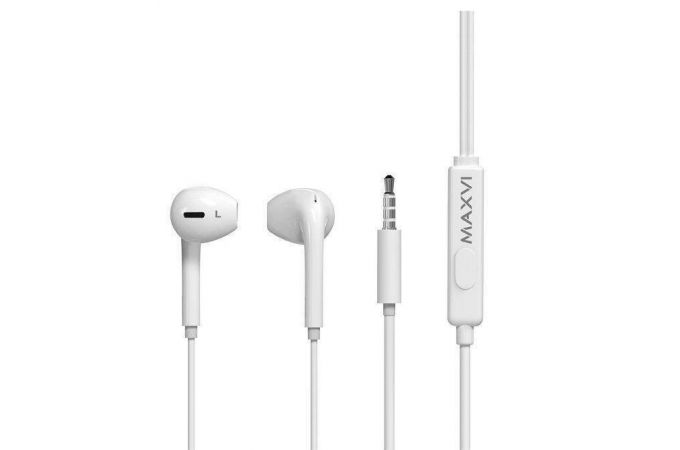Наушники вакуумные проводные Maxvi MHF-15 (белый)