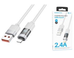 Кабель USB - Lightning BOROFONE BU46 3A (серый)