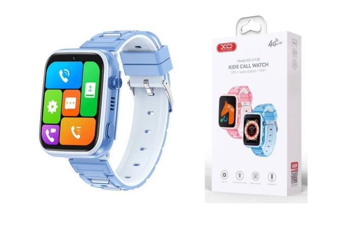 Смарт часы XO H130 GPS Kids Smart 4G (1.83" Touch Screen, 8W Pixel) 1.83\' 51.2mm Blue