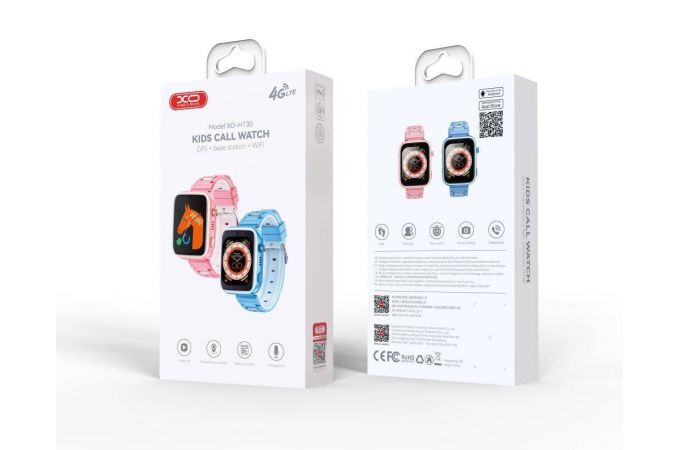Смарт часы XO H130 GPS Kids Smart 4G (1.83" Touch Screen, 8W Pixel) 1.83\' 51.2mm Blue