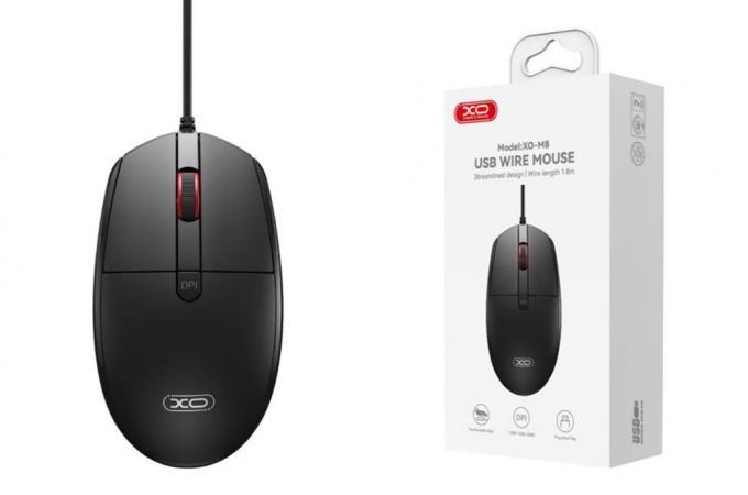 Мышь проводная XO M8 YunXiao Wired Mouse Black