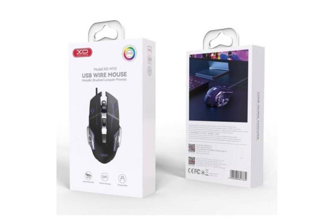Мышь игровая проводная XO M10 Gaming Mechanical 6-Button Light Emitting Wired Black + Silver