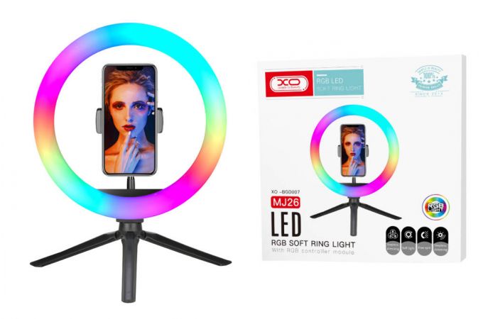 Кольцевая лампа настольная XO BGD007/MJ26 RGB LED soft ring light 10 inch Black