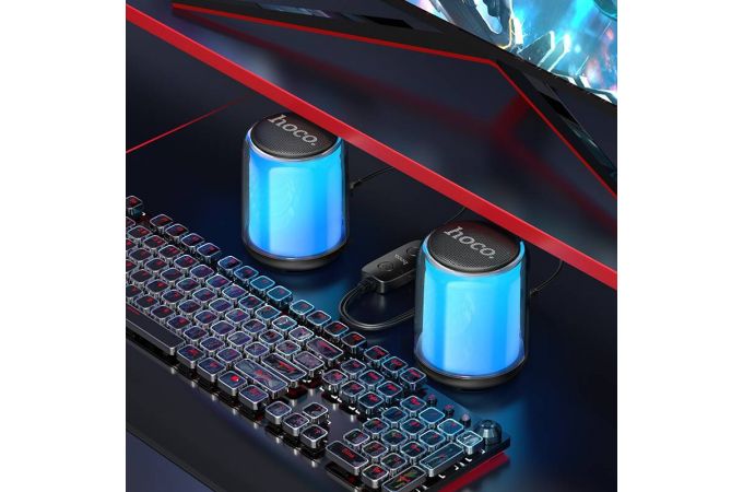 Портативная беспроводная колонка HOCO BS56 Colorful BT wired 2-in-1 computer speaker (черный)