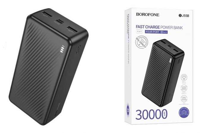 Универсальный дополнительный аккумулятор Power Bank BOROFONE BJ55B Graceful (30000mAh) (белый)