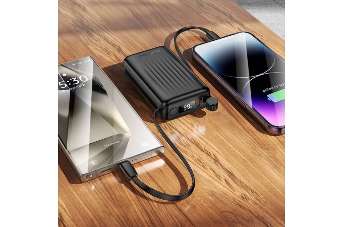 Универсальный дополнительный аккумулятор Power Bank BOROFONE BJ70 Source dual PD20W power bank with cable (10000mAh) (черный)