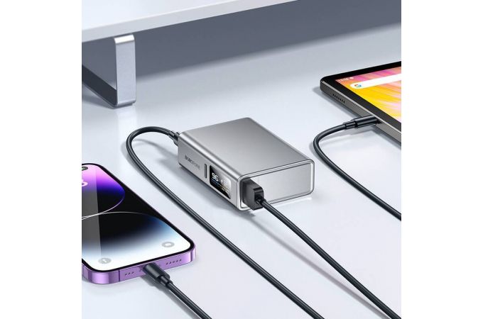 Универсальный дополнительный аккумулятор Power Bank BOROFONE BJ72 Energy 22.5W+PD20W fully compatible power bank with display (10000mAh) (серый)