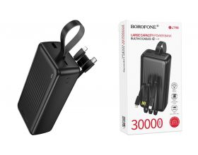 Универсальный дополнительный аккумулятор Power Bank BOROFONE BJ79B Clever with 3 cables (30000mAh) (черный)