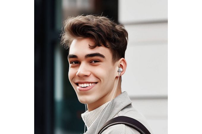 Наушники вакуумные проводные BOROFONE BM95 Excepcional (серый металл)