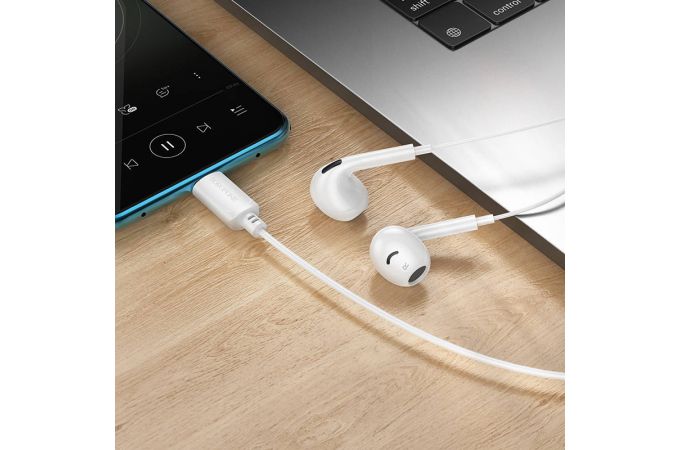Наушники вакуумные проводные BOROFONE BM96 Brilliant разъем Type-C (белый)