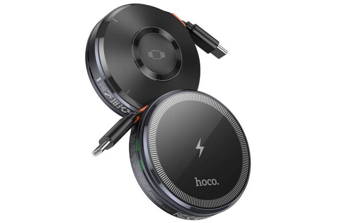 Беспроводное зарядное устройство CQ18 Flash (magnetic+iWatch) with retractable cable (серый металл)