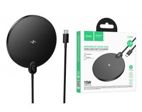 Беспроводное зарядное устройство НОСО CW62 Peak with digital display and cable (черный)