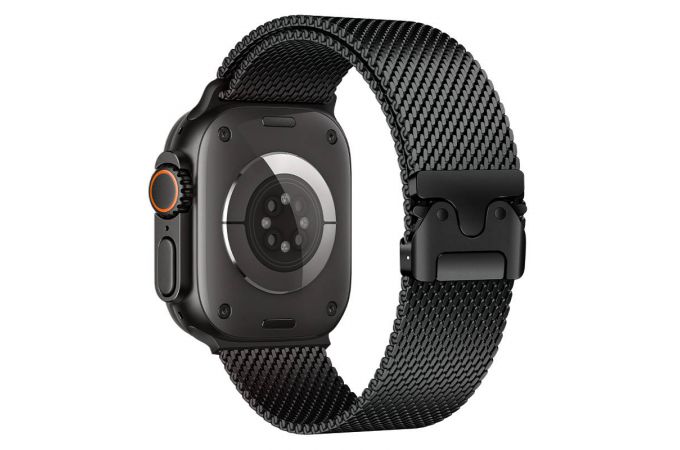 Ремешок для Apple Watch HOCO WA33 Original series umbrella buckle Milanese steel strap strap (44/45/46/49 мм) черный