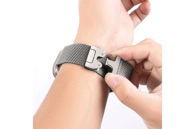 Ремешок для Apple Watch HOCO WA33 Original series umbrella buckle Milanese steel strap strap (44/45/46/49 мм) черный