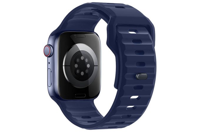 Ремешок для Apple Watch HOCO WA27 Flexible series stepped pattern solid color silicone strap (38/40/41 мм) темно-синий