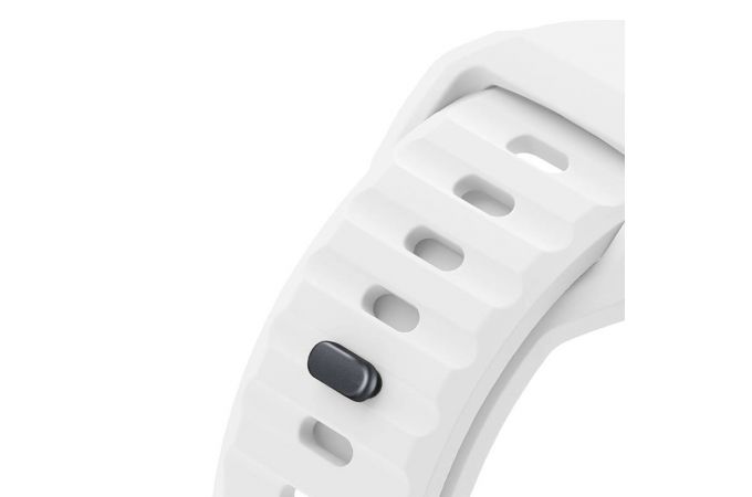 Ремешок для Apple Watch HOCO WA27 Flexible series stepped pattern solid color silicone strap (42/44/45/49 мм) белый