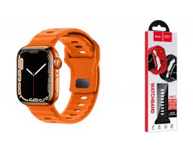 Ремешок для Apple Watch HOCO WA27 Flexible series stepped pattern solid color silicone strap (42/44/45/49 мм) оранжевый