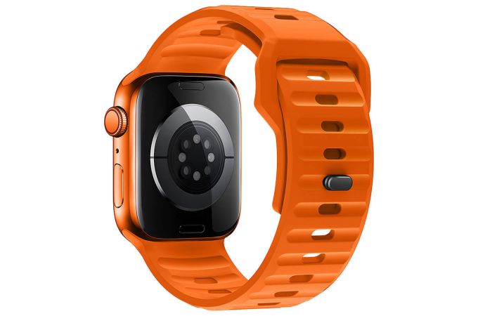 Ремешок для Apple Watch HOCO WA27 Flexible series stepped pattern solid color silicone strap (42/44/45/49 мм) оранжевый