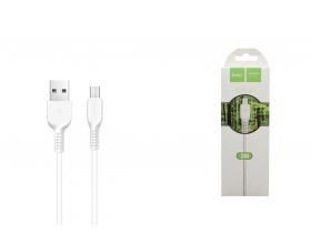 Кабель USB - MicroUSB HOCO X20 2,4A (белый) 3м