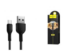 Кабель USB - MicroUSB HOCO X20 2,4A (черный) 2м