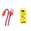 Кабель USB - MicroUSB HOCO U55 2,A (красный) 1м (в оплетке)