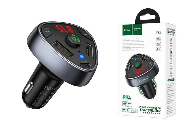 FM-Модулятор HOCO E51 Road treasure car BT FM transmitter