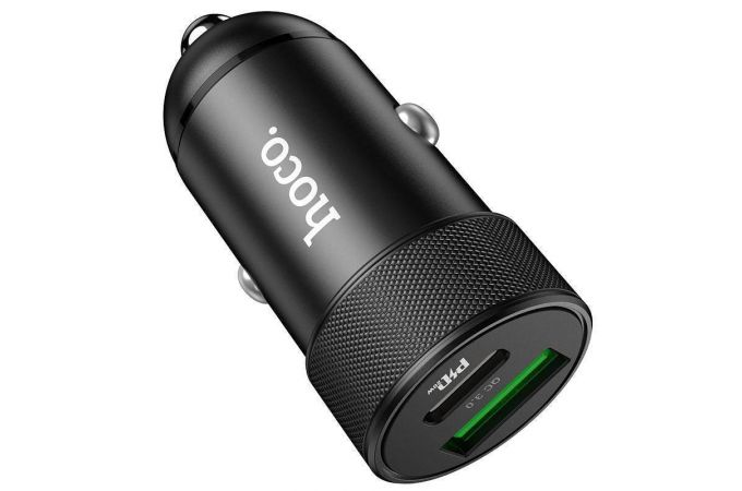 Автомобильное зарядное устройство АЗУ USB-C HOCO Z32B Speed up PD20W+QC3.0 (черный)