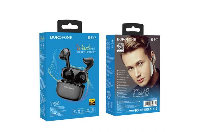 Наушники вакуумные беспроводные BOROFONE BE47 Perfecto TWS wireless earphonesl Bluetooth (черный)