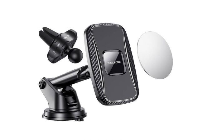 Держатель автомобильный для телефона BOROFONE BH35 magnetic wireless charging на панель черный