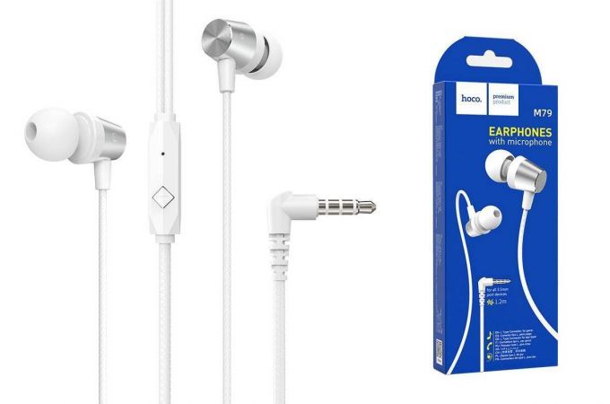 Наушники вакуумные проводные HOCO M79 Cresta universal earphones (белый)