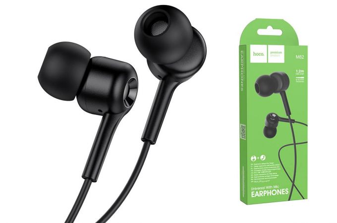 Наушники вакуумные проводные HOCO M82 La musique universal earphones (черный)