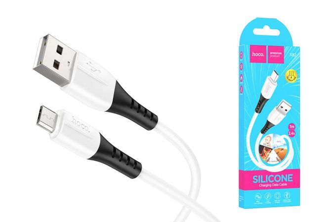 Кабель USB - MicroUSB HOCO X82 (белый) 1м (силиконовый)