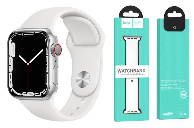 Ремешок для Apple Watch HOCO WA01 Flexible series classic sports silicone strap (38-41 мм, white)