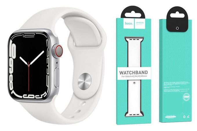 Ремешок для Apple Watch HOCO WA01 Flexible series classic sports silicone strap (38-41 мм, white)