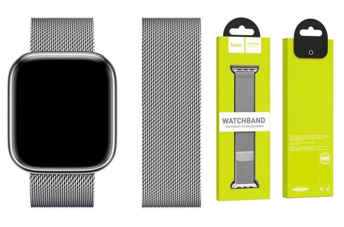 Ремешок для Apple Watch HOCO WA03 Ремешок из миланской стали серии Simple beauty (38-41 мм, серебристый)