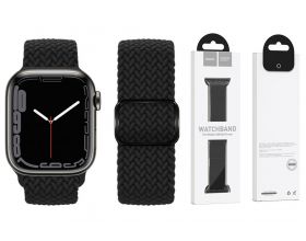 Ремешок для Apple Watch HOCO WA05 Jane Eyre series sliding buckle ultra-thin nylon strap (42-49 мм, black)