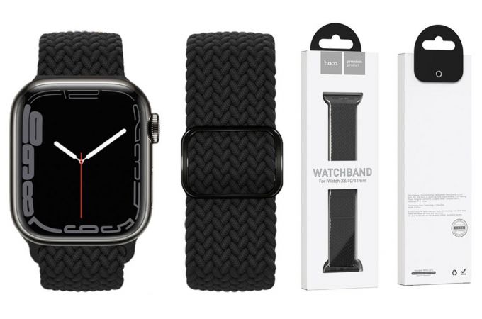 Ремешок для Apple Watch HOCO WA05 Jane Eyre series sliding buckle ultra-thin nylon strap (42-49 мм, black)